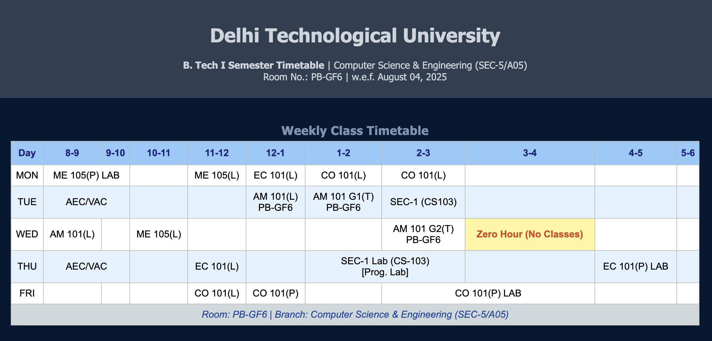 Timetable Scheduler.
